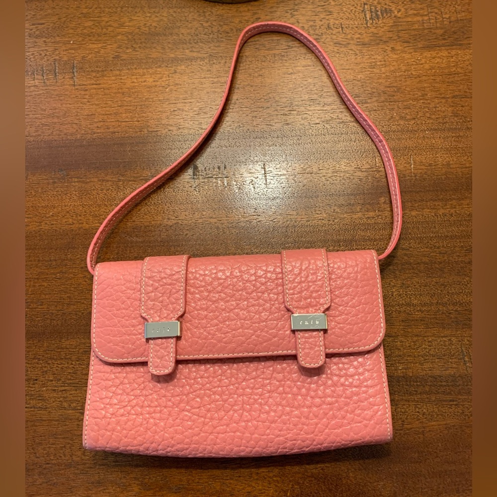 RAFE pink Pebble Grain Leather Shoulder or Clutch Bag